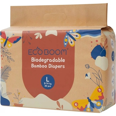 Eco Boom Бамбукови пелени Eco Boom Pure - Размер 4, 9-14 kg, 30 броя (ECO BOOM)