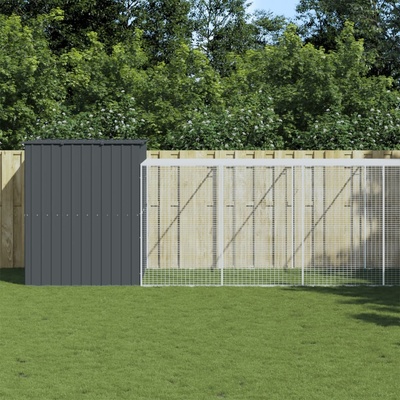 Vidaxl Búda pre psa s výbehom antracitová 214 x 1069 x 181 cm