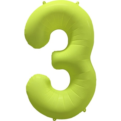 Amscan Fóliový balón narodeninové číslo 3 Neon žltá 86 cm
