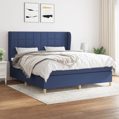 vidaXL 11461.3128547 Boxspring postel s matrací modrá textil