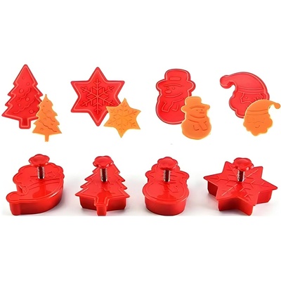 HARAHU Sada vykrajovačiek Christmas - Červená