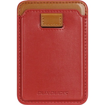 Pouzdro Dux Ducis Magnetic Leather Wallet magnetická peněženka MagSafe iPhone RFID blocker červené