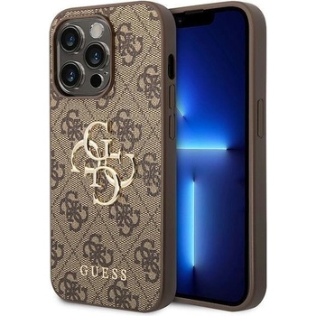 GUESS Кейс Guess GUHCP15X4GMGBR за iPhone 15 Pro Max 6.7"", кафяв / кафяв, твърд, 4G Big Metal Logo