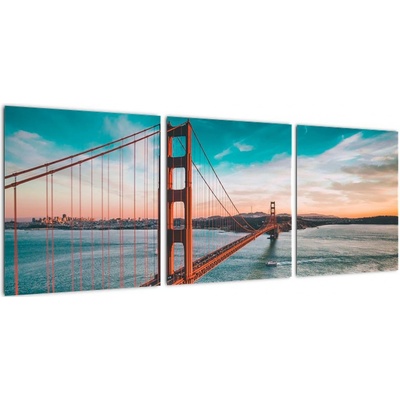 Obraz- Golden Gate, San Francisco, třídílný 90x30 cm – Hledejceny.cz