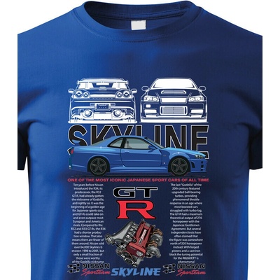 Dětské tričko Nissan Skyline GTR Modrá Velikost Canvas Bezvatriko.cz 2322