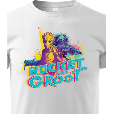 Dětské tričko Groot a Rocket Bílá Canvas Bezvatriko.cz 2351