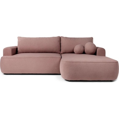 Bonami Светлорозов разтегателен ъглов диван от букле (десен ъгъл) Quinoa - Bonami Selection (QUINOARIGHTCORNERNON64)