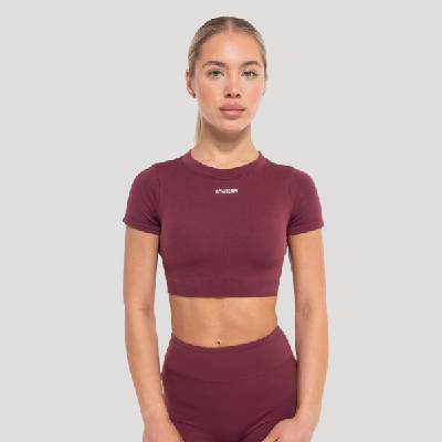 GymBeam Дамски топ Crop Flow Wine XL