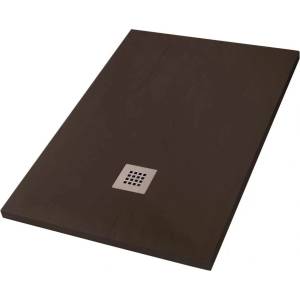 Inter Ceramic Правоъгълно композитно душ корито Inter Ceramic 120x80 см, дърво и кафе покритие (12080BW)
