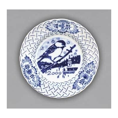 Český Porcelán Dubí Cibulák Tanier Výročný 2009 reliéfny závesný 18cm Originálny