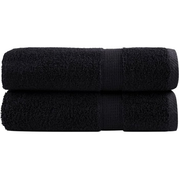 vidaXL Премиум кърпи за душ SOLUND 2 бр. Черни 70x140 см 600 г/м2 (137428)
