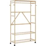 vidaXL vidaXLL Стелаж за дрехи с рафтове и колела 110x40x180 cm Бамбук (4008923)
