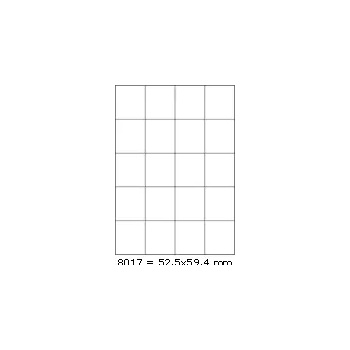 CDRmarket Самозалепващи етикети 52, 5 x 59, 4 mm, 20 етикети A4, 100 листа (R0ECO.8017A)