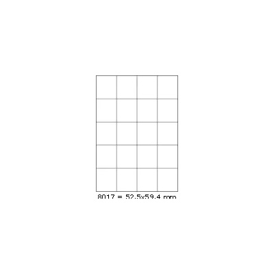 CDRmarket Самозалепващи етикети 52, 5 x 59, 4 mm, 20 етикети A4, 100 листа (R0ECO.8017A)