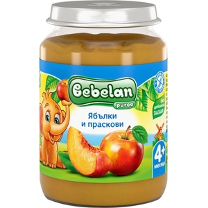Bebelan Плодово пюре Bebelan Puree - Ябълки и праскови, 190 g (4218) - ozone