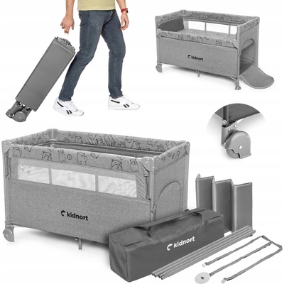 Kidnort Turistická postieľka 68 x 128 cm šedej a striebornej