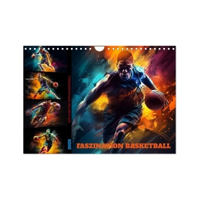 Faszination Basketball Wand DIN A4 quer CALVENDO Monats 2025