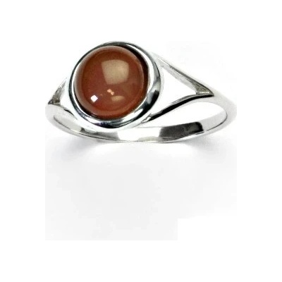 Čištín Sříbrný prsten přírodní kámen karneol T 1503