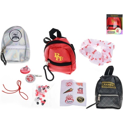 _Ostatní 1_ Mini batůžek Rainbow High fashion set s přívěsky a samolepkami 3 druhy 35349
