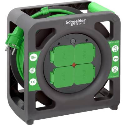 Schneider Electric Кабелна макара Schneider Electric - Thorsman, 15 m, IP44, 4x шуко (IMT33136)