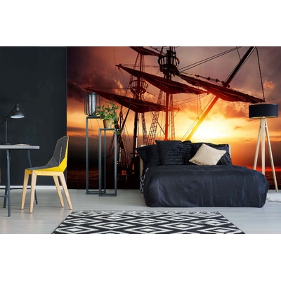 DIMEX ART Самозалепваща се флизелинова фототапета стар пиратски кораб 375 x 250 см