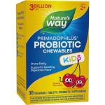 Nature's Way Primadophilus Kids - Примадофилус Кидс 3 млрд. активни пробиотици, 30 дъвчащи таблетки с вкус на череша Nature’s Way (14243)