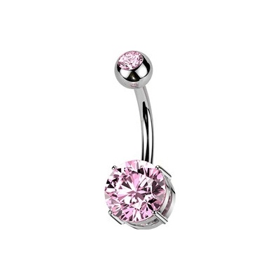 Šperky4U Piercing do pupíku TITAN, barva: růžová TIT1604-P