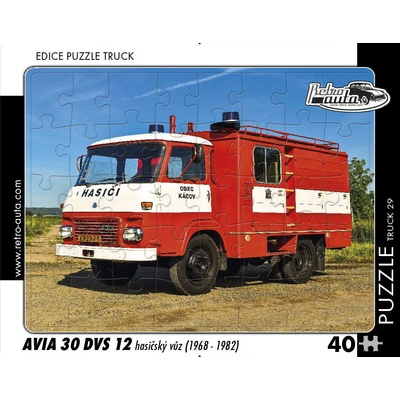 Retro cars - Puzzle TRUCK AVIA 30 DVS 12 hasičský voz (1968-1982) - 40 - 99 piese