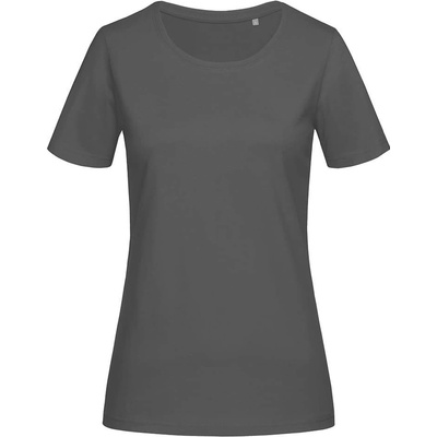 Stedman Dámske tričko Lux Fitted Crew neck slate sivá