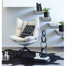 Béžové sametové relaxační Chair Relax Bubby Beige 78*73*92cm J-Line by Jolipa
