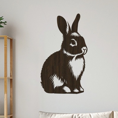 dřevo života Dřevěný obraz Králíka Rozměry (cm): 35x60, Zvolte barvu dekoru: Wenge