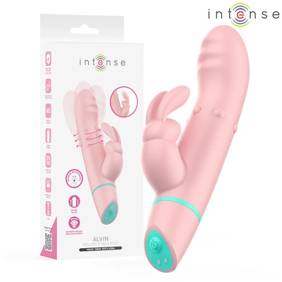 Заешки вибратор с въртяща функция и осцилация, 18см. - Intense Alvin (D-245065)
