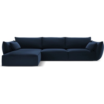 Mazzini Sofa Тъмносин кадифен ъглов диван (ляв ъгъл) Vanda - Mazzini Sofas (MAZ_LC_51_F1_VANDA2)