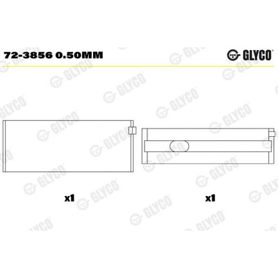 Hlavní ložiska klikového hřídele GLYCO 72-3856 0.50mm