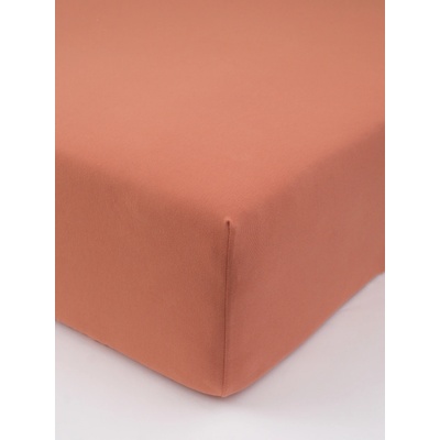 MKLuzkoviny.cz Jersey prostěradlo s elastanem Deluxe terakota 140x200