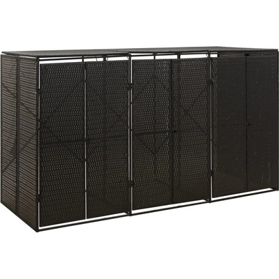 vidaXL Poly ratan 207 x 80 x 117 cm černý