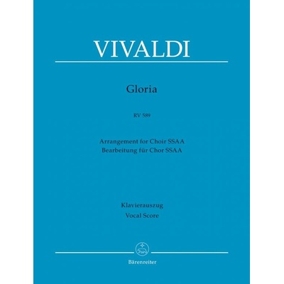 Gloria RV 589 Arrangement for Choir SSAA Vivaldi Antonio