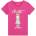 GUESS Цикламена тениска за момиче с цветно мече и розов надпис Guess