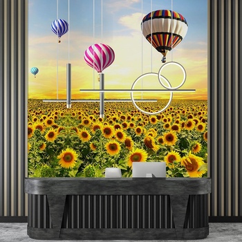 Art Gift Decor Фототапет Балони над слънчогледи