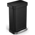 simplehuman - Кошче за отпадъци 45 л, с джоб за торбички, матово черно CW2092 (CW2092)