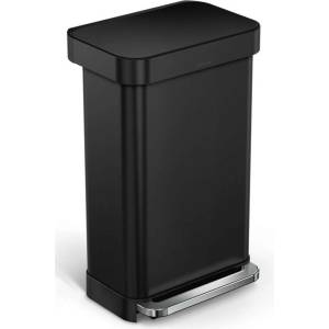 simplehuman - Кошче за отпадъци 45 л, с джоб за торбички, матово черно CW2092 (CW2092)