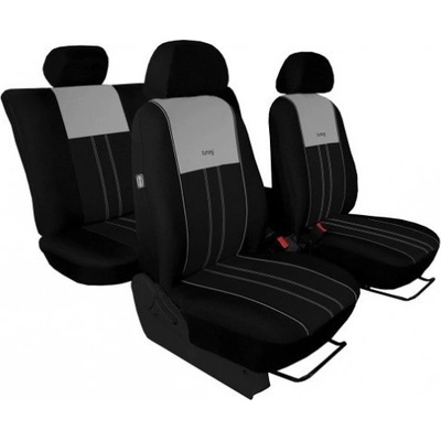 Autopoťah Pok-ter Tuning Due sivo-čierne velour-textil
