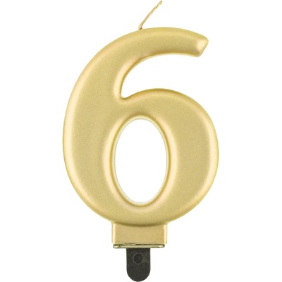 Godan Свещ за рожден ден 6 металик златиста