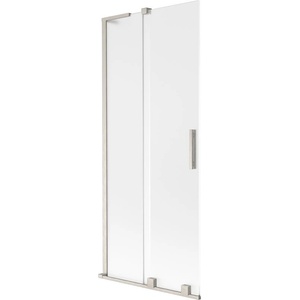 Mexen Velar L параван за вана с 2 крила, плъзгащ се 80 x 150 cm, матиран, четкан никел - 896-080-003-31-97 (896-080-003-31-97)