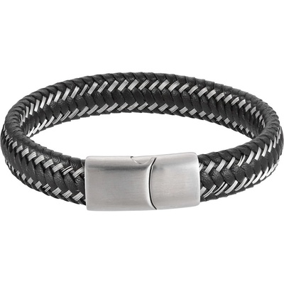 Free Style kožený náramek s chirurgickou ocelí BSS437