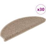vidaXL Самозалепващи стелки за стълби вид сизал 30бр 65x21x4см пясъчни (3365879)