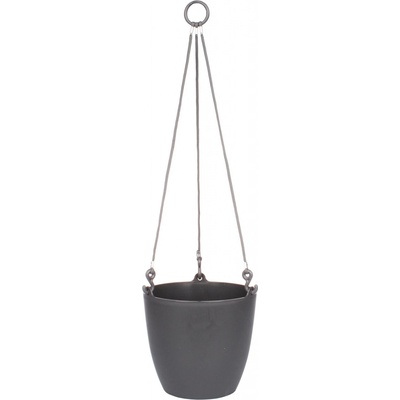 PLASTKON Závěsný květináč Ariella 18 cm antracit