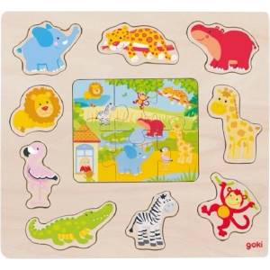 Goki Детски пъзел Goki - Животни от зоопарка (57374) - baby