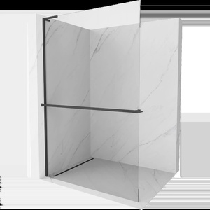 Mexen Kioto+ L душ панел с лавица Walk-in 95 x 200 cm, прозрачен, черен - 800-095-123-70-00 (800-095-123-70-00)