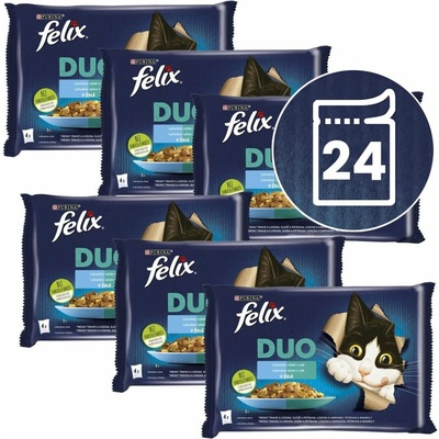 Felix Fantastic DUO treska a losos / losos a sardinky, / sleď a pstruh / pstruh a makrela 24 x 85 g
